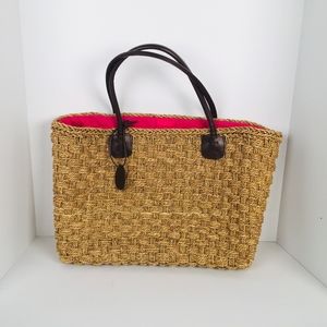 Liz Claiborne Large Straw Beach/Hang-bag Tote